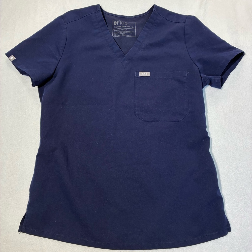 Figs Catarina Top XS Womens Blue Navy Scrub Uniform Shirt